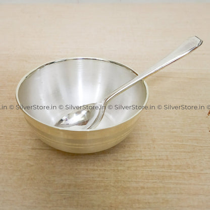 Silver Bowl & Spoon For New Born Baby - Bis Hallmark Gifts