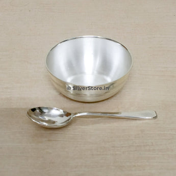 Silver Bowl & Spoon For New Born Baby - Bis Hallmark Gifts