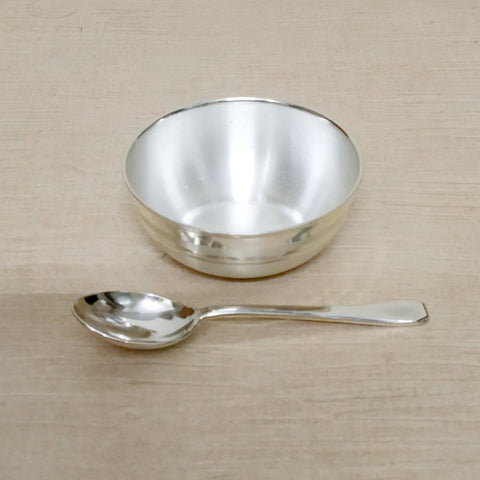 Silver Bowl & Spoon For New Born Baby - Bis Hallmark Gifts