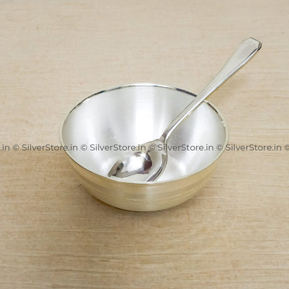 Silver Bowl & Spoon For New Born Baby - Bis Hallmark Gifts