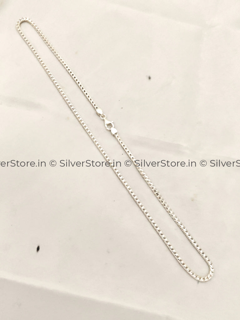 Silver Chain for men - Weave pattern silver chain - 925 sterling silver - 22" Inches Size