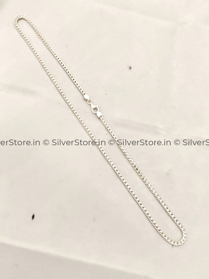 Silver Chain for men - Weave pattern silver chain - 925 sterling silver - 22" Inches Size