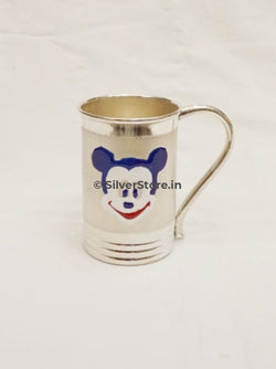 Silver Coffee Mug For Baby - Blue Mickey 925 Silver Coffee Mug