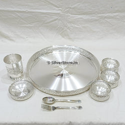 Silver Dinner Set - Maharaja Pattern -14 Size Bis Hallmark