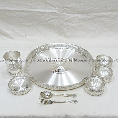 Silver Dinner Set - Maharaja Pattern -14 Size Bis Hallmark