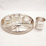 10 Silver Dinner Set - Nakshi Asha Pattern -990 Bis Hallmarked Silver Dinner Set