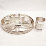 Silver Dinner Set - Nakshi Asha Pattern -990 Bis Hallmarked Silver Dinner Set