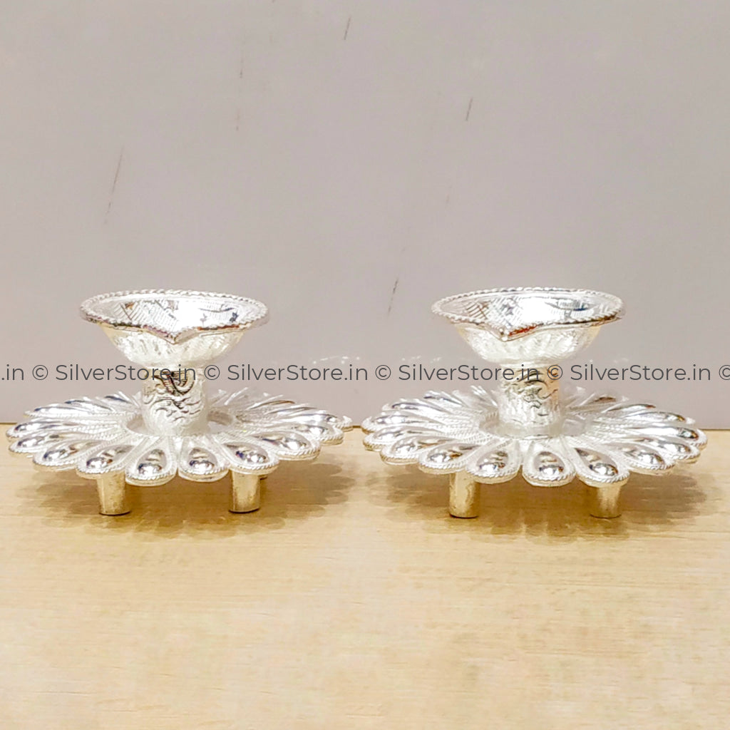 Silver Diya - 925 Silver Pack Of 2