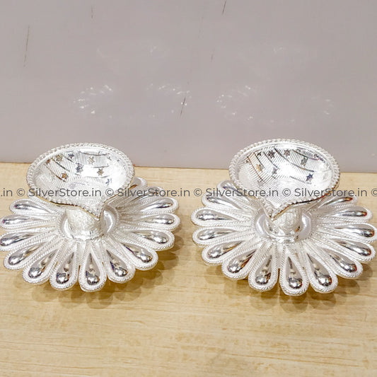 Silver Diya - 925 Silver Pack Of 2