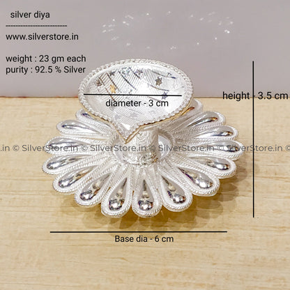 Silver Diya - 925 Silver Pack Of 2