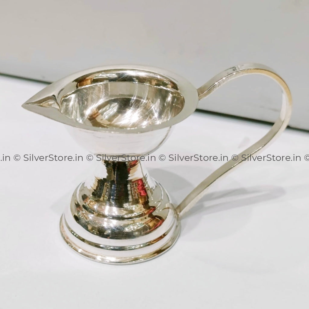 Silver Diya Aarti Pooja Item