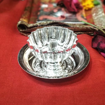 Silver Diya - Cup Pattern Bis Hallmarked Pack Of 2