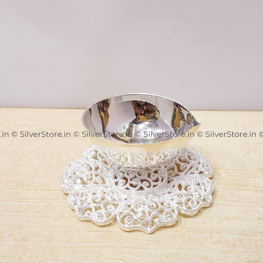 Silver Diya - Jali Pattern 925