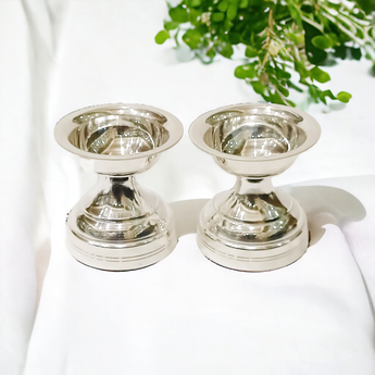 Silver Diya - Plain Silver Diya - 925 - Pack Of 2 Pcs