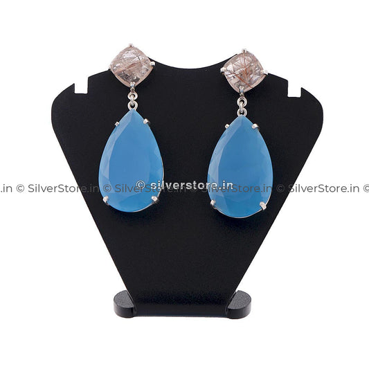 Silver Earing Beautiful Blue Goddess