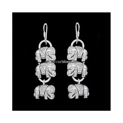 Silver Elephant Stack Earing