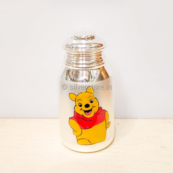 Silver Feeding Bottle For Baby - 970 Bis Hallmarked -150 Ml + Free Silicone Nipple Milk