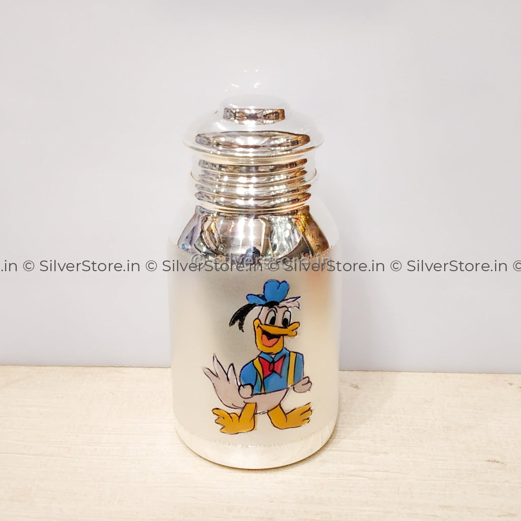 Silver Feeding Bottle For Baby - 970 Bis Hallmarked -150 Ml + Free Silicone Nipple Milk