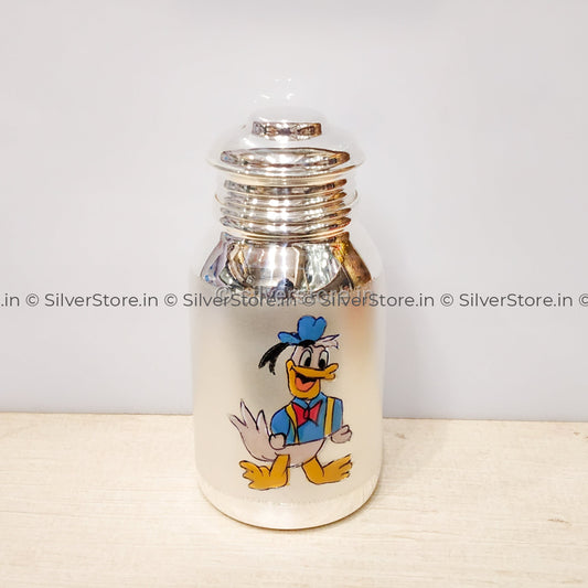 Silver Feeding Bottle For Baby - 970 Bis Hallmarked -150 Ml + Free Silicone Nipple Milk