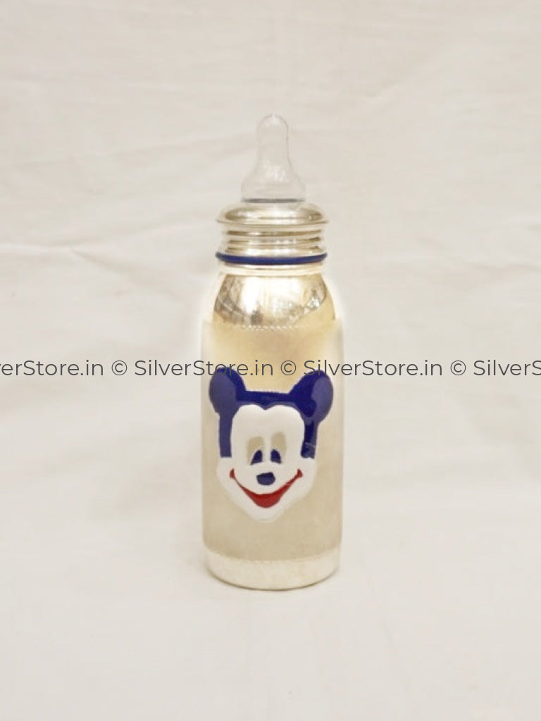 Silver Feeding Bottle For Baby -Bis Hallmarked - Free Silicone Nipple Milk