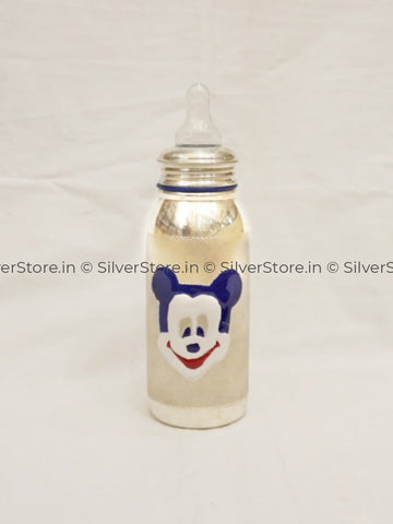Silver Feeding Bottle For Baby -Bis Hallmarked - Free Silicone Nipple Milk