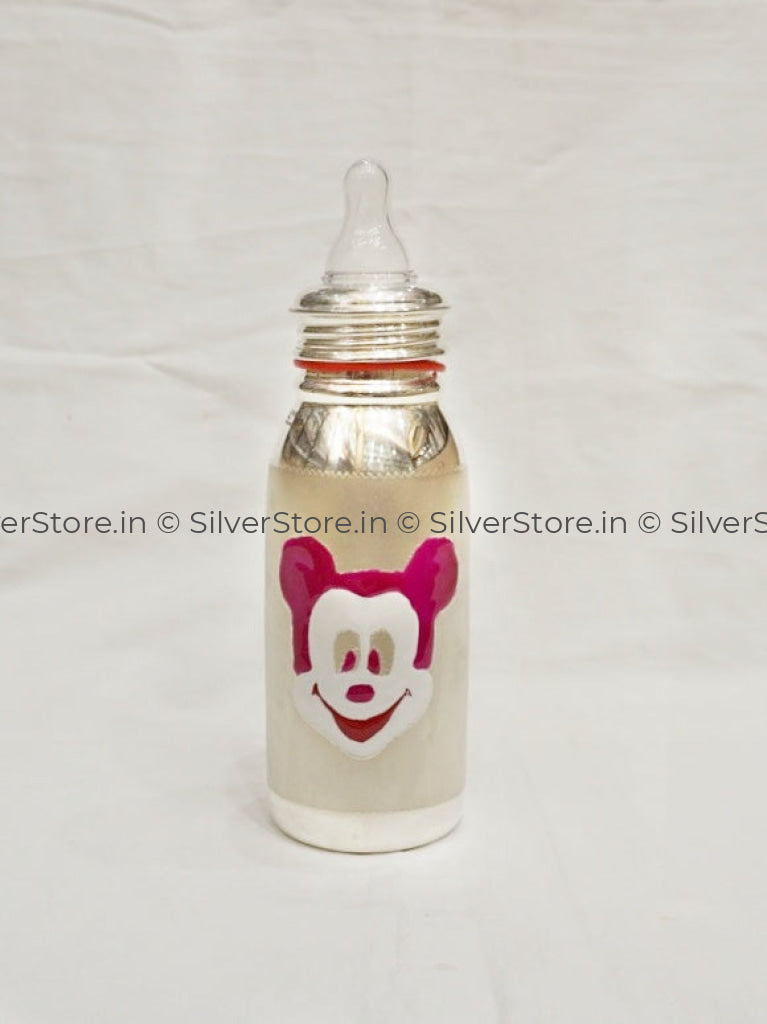 Silver Feeding Bottle For Baby -Bis Hallmarked - Free Silicone Nipple Milk