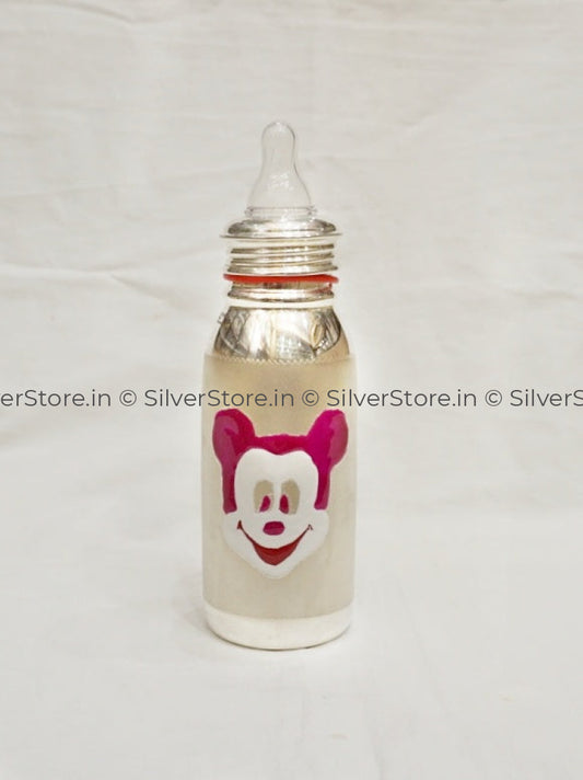 Silver Feeding Bottle For Baby -Bis Hallmarked - Free Silicone Nipple Milk