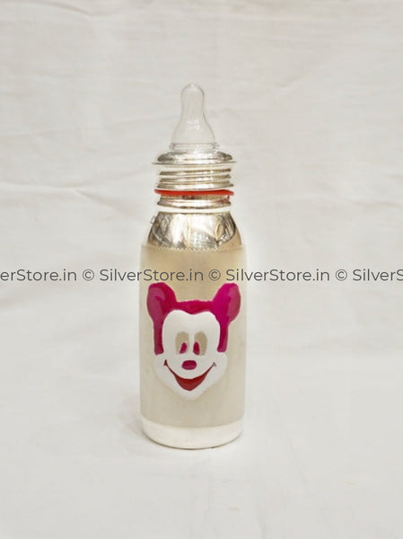 Silver Feeding Bottle For Baby -Bis Hallmarked - Free Silicone Nipple Milk