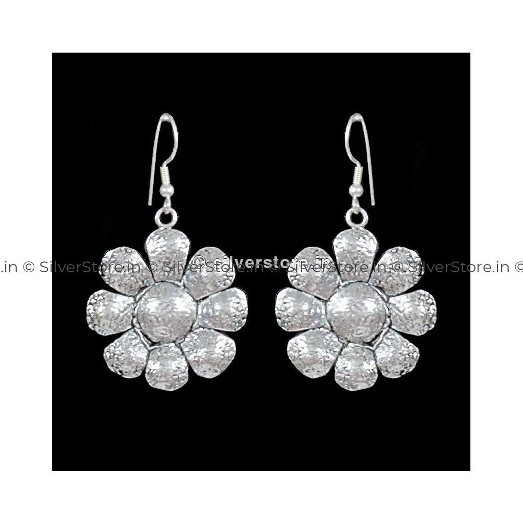 Silver Flower Earing