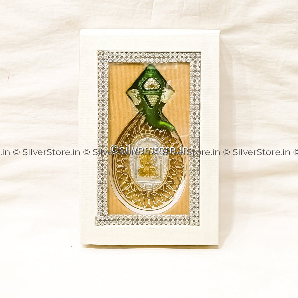 Silver Ganesh Coin For Gift - 10 Grams Gangajamna With Velvet Gift Box
