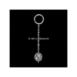 Silver Ganesh Engraved Keychain
