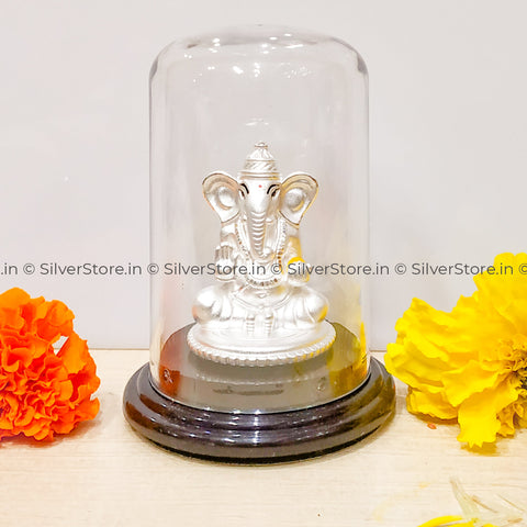 Silver Ganesh Idol - Ga18 Idols