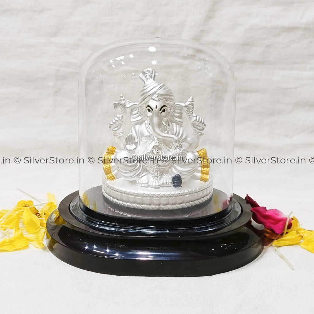 Silver Ganesh Idol - Ga36