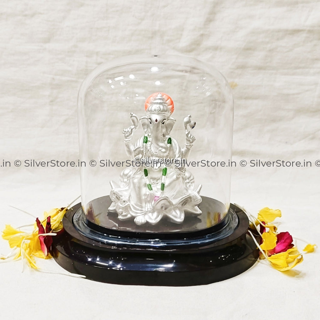 Silver Ganesh Idol - Ga38