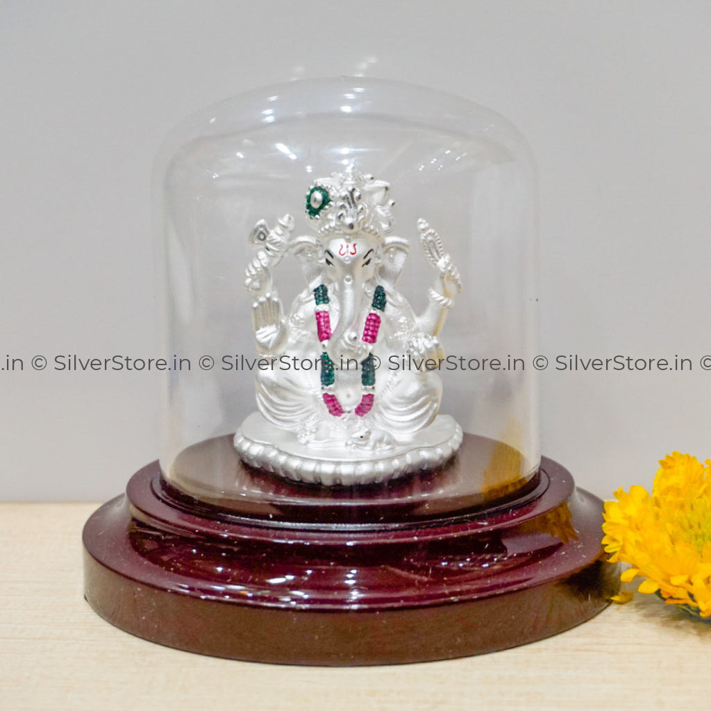 Silver Ganesh Idol - Ga8