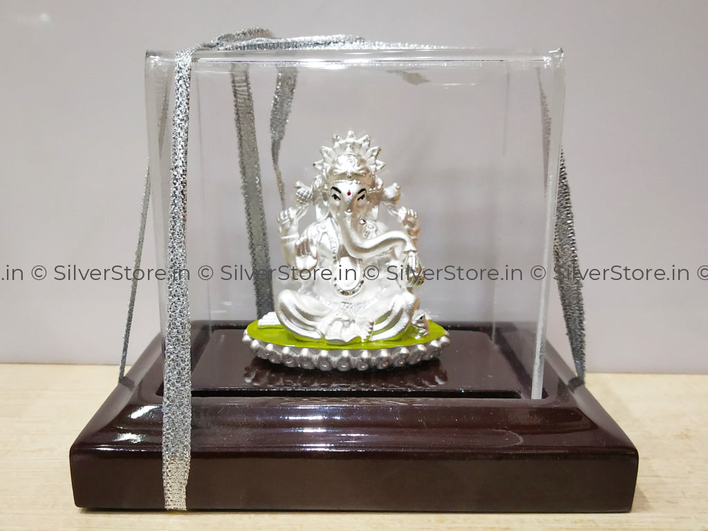 Silver Ganesh Idol - Ga9