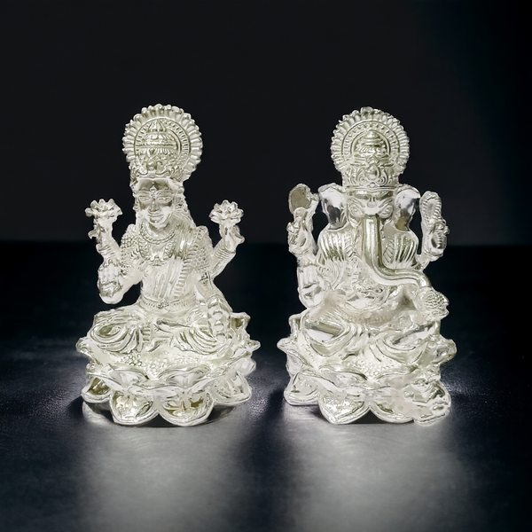 Silver Ganesh - Laxmi Idols - solid idols - 925 bis hallmark