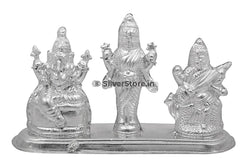Silver Ganesh Laxmi Saraswati Idol