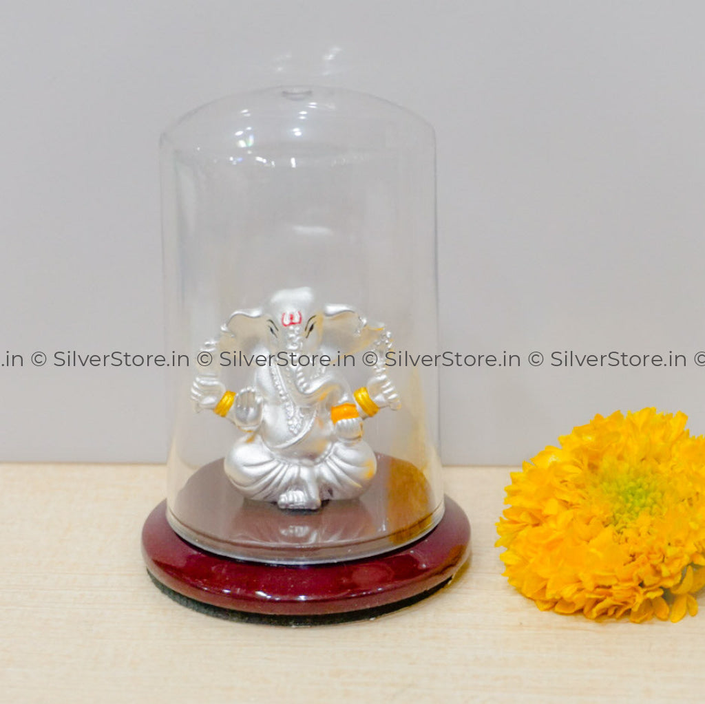 Silver Ganesha Idol - Ga7 Ganeshji