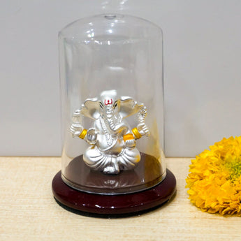 Silver Ganesha Idol - Ga7 Ganeshji