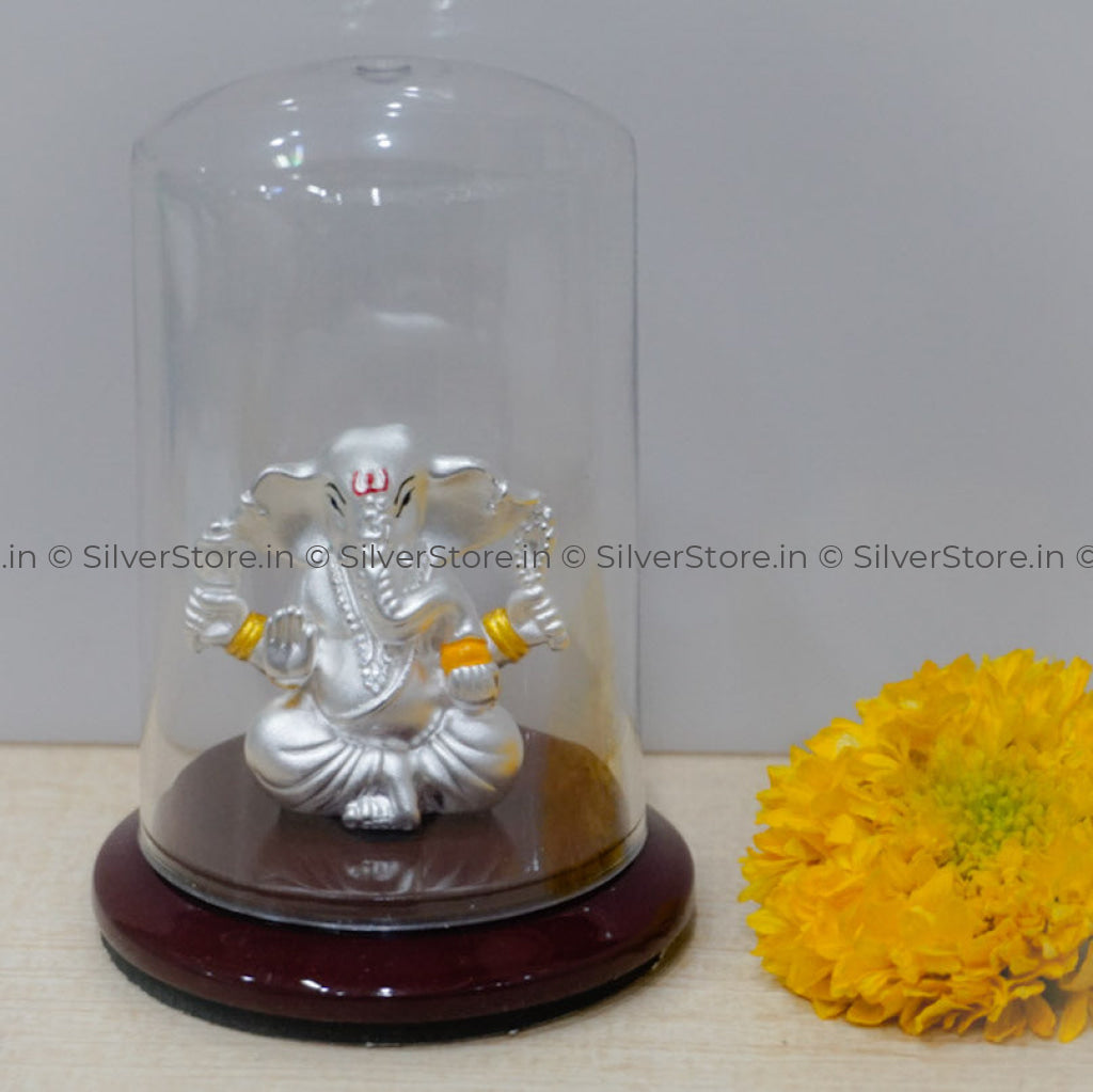 Silver Ganesha Idol - Ga7 Ganeshji