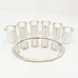 Silver Glass And Tray Set- Bis Hallmark - Pack Of 7