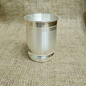 Silver Glass - Chiku Pattern With 990 Bis Hallmark 80 Grams Pure Silver Glass