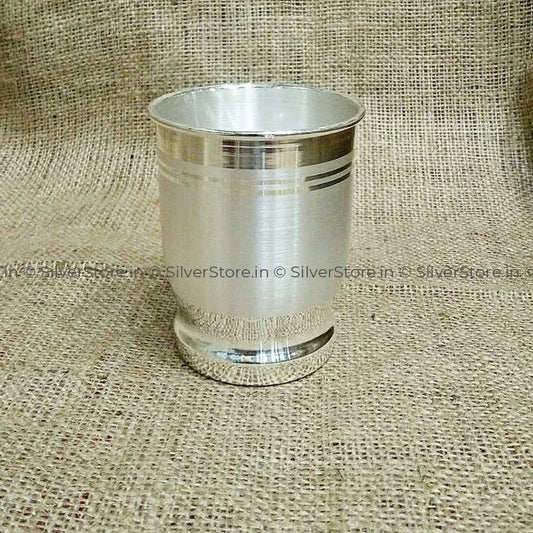 Silver Glass - Chiku Pattern With 990 Bis Hallmark 80 Grams Pure Silver Glass