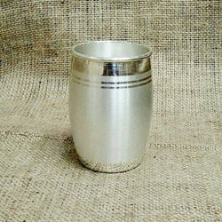Silver Glass - Dholak Pattern With 990 Bis Hallmark Pure Silver Glass