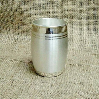 Silver Glass - Dholak Pattern With 990 Bis Hallmark Pure Silver Glass