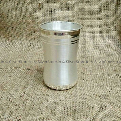 Silver Glass - Hammer Pattern With 990 Bis Hallmark Pure Silver Glass