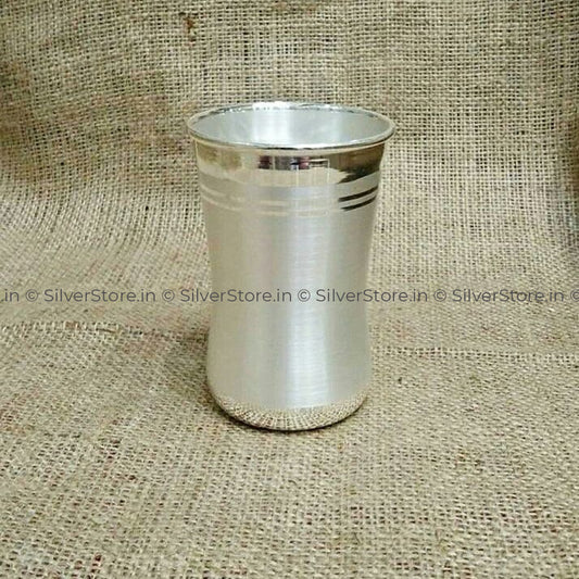 Silver Glass - Hammer Pattern With 990 Bis Hallmark Pure Silver Glass