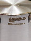 Silver Glass - Milk Pattern With 990 Bis Hallmark Pure Silver Glass