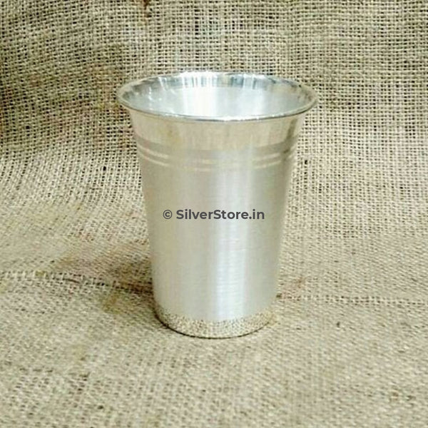 Silver Glass - V Shape Pattern With 990 Bis Hallmark Pure Silver Glass